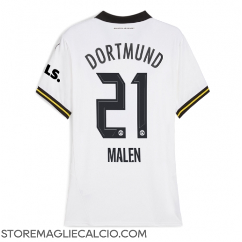 Borussia Dortmund Donyell Malen #21 Maglia Gara Terza Repliche 2024-25 Donna Maniche Corte Borussia Dortmund Donyell Malen #21 Maglia Gara Terza Repliche 2024-25 Donna Maniche Corte